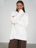 Pullover Damen mit weitem Schnitt und Rundhalsausschnitt - 6 - Jasminaboutique.com
