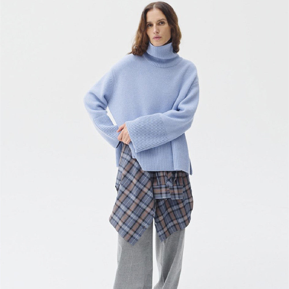 Pullover Damen mit Stehkragen und lässigem Schnitt - 3 - Jasminaboutique.com