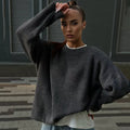 Pullover Damen mit Rundhalsausschnitt und lockerer Passform - 4 - Jasminaboutique.com