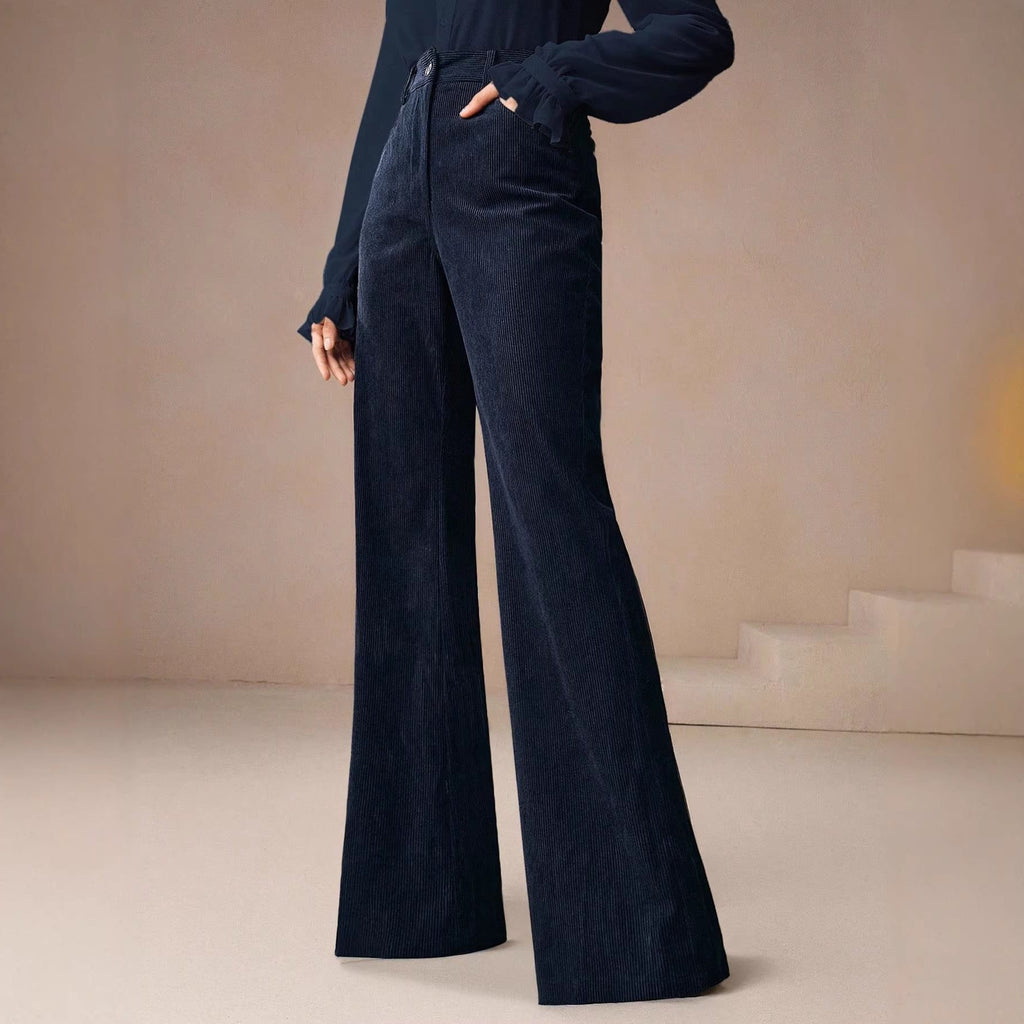 Weite Hose Damen mit Hoher Taille und Eleganter Silhouette - 2 - Jasminaboutique.com