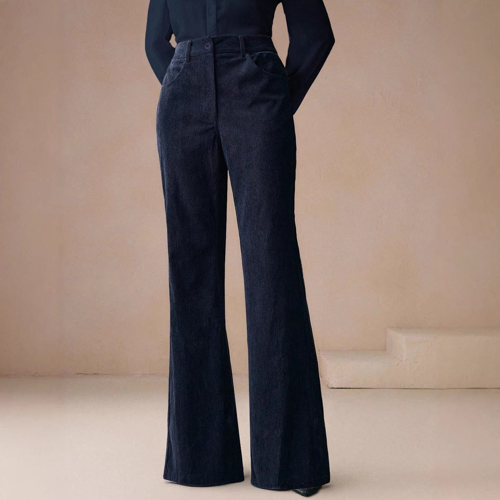 Weite Hose Damen mit Hoher Taille und Eleganter Silhouette - 3 - Jasminaboutique.com