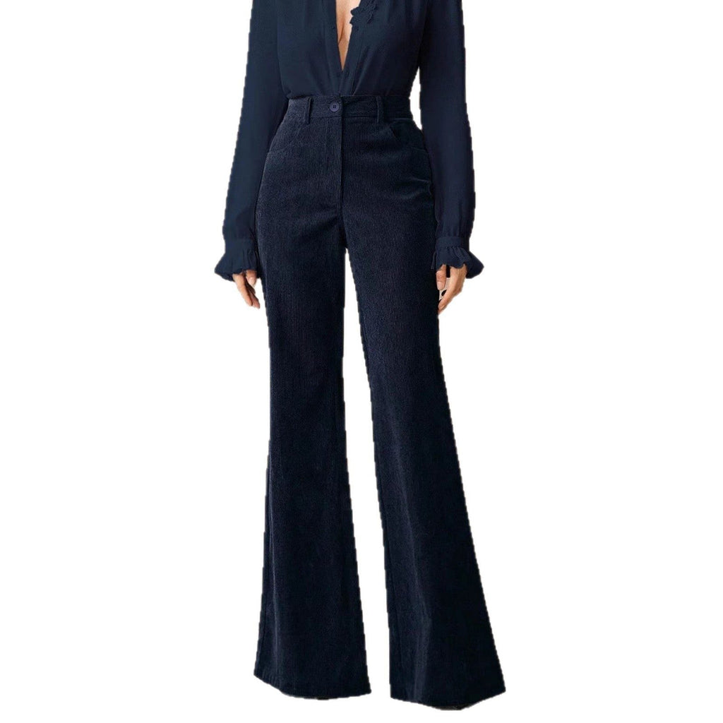 Weite Hose Damen mit Hoher Taille und Eleganter Silhouette - 5 - Jasminaboutique.com