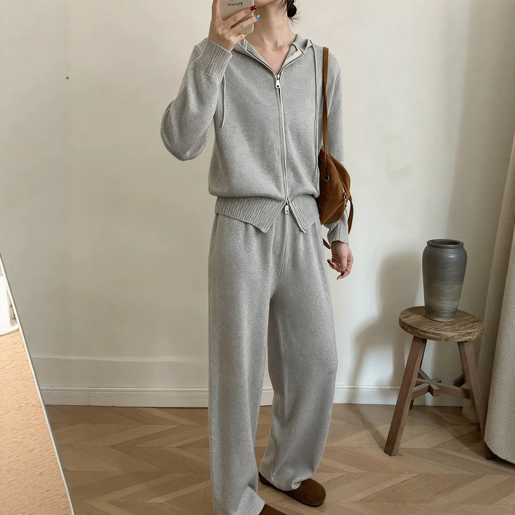 Lounge Set Damen mit Kapuze und weitem Schnitt - 2 - Jasminaboutique.com