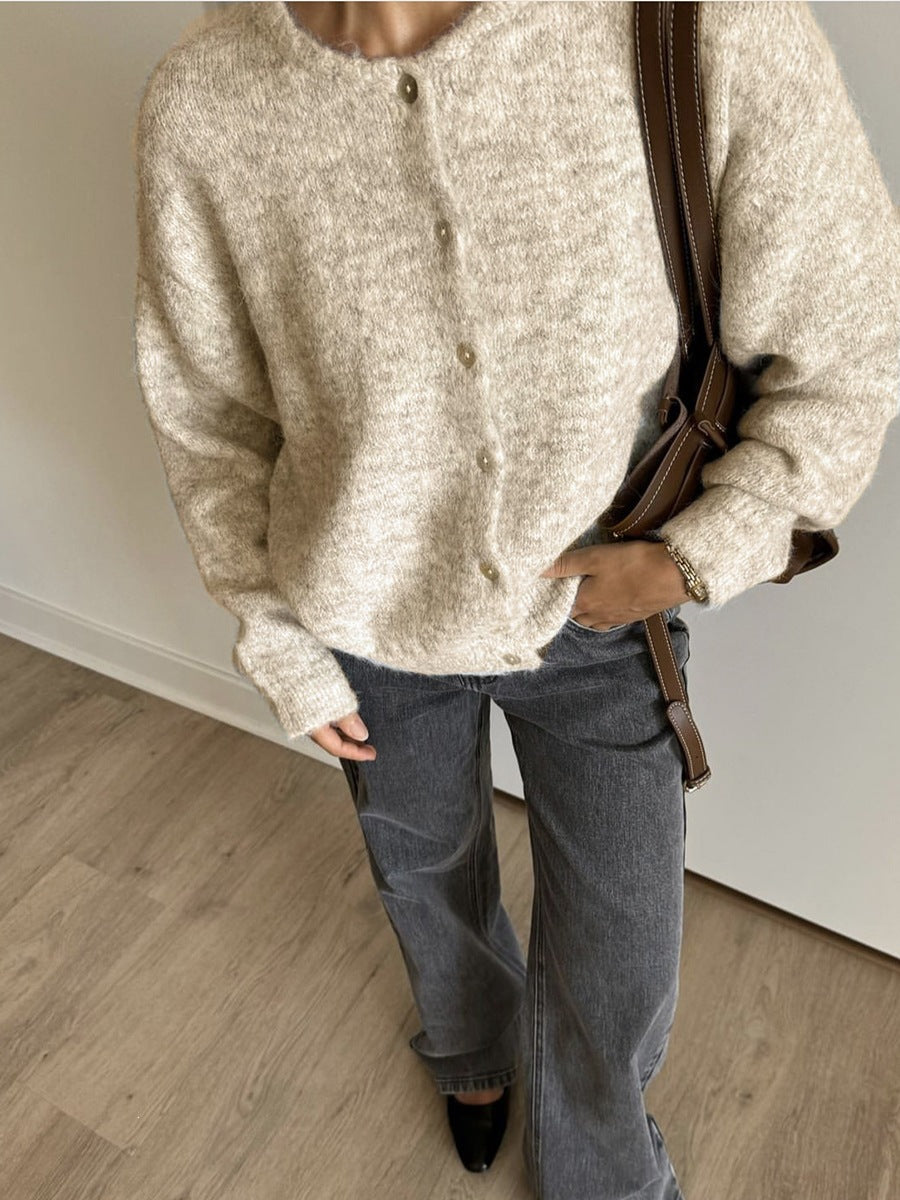 Cardigan Damen mit Knöpfen und lässigem Schnitt - 8 - Jasminaboutique.com