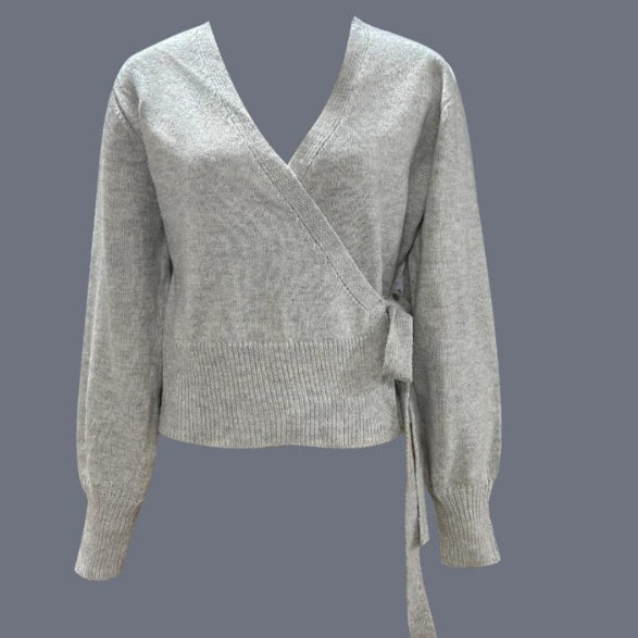 Wickelpullover Damen mit V-Ausschnitt und Bindegürtel - 6 - Jasminaboutique.com