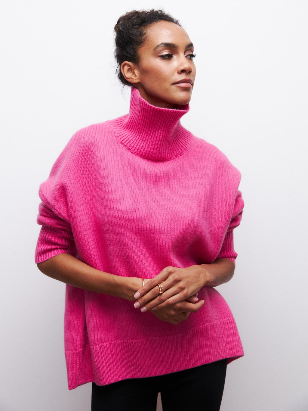 Pullover Damen mit Stehkragen und lockerer Passform - 5 - Jasminaboutique.com