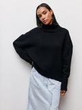 Pullover Damen mit Stehkragen und lockerer Passform - 6 - Jasminaboutique.com