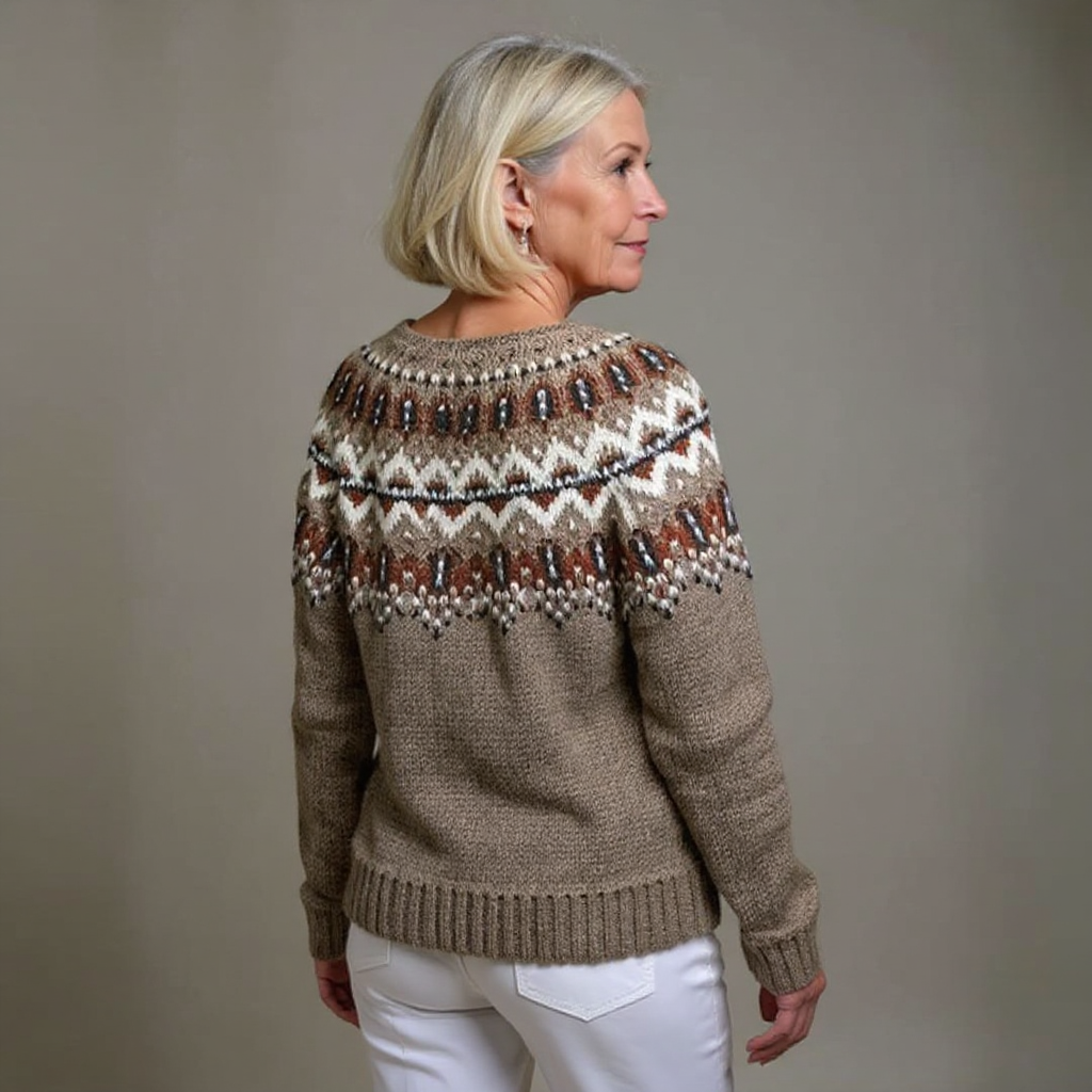 Cardigan Damen mit Muster und Knöpfen - 3 - Jasminaboutique.com