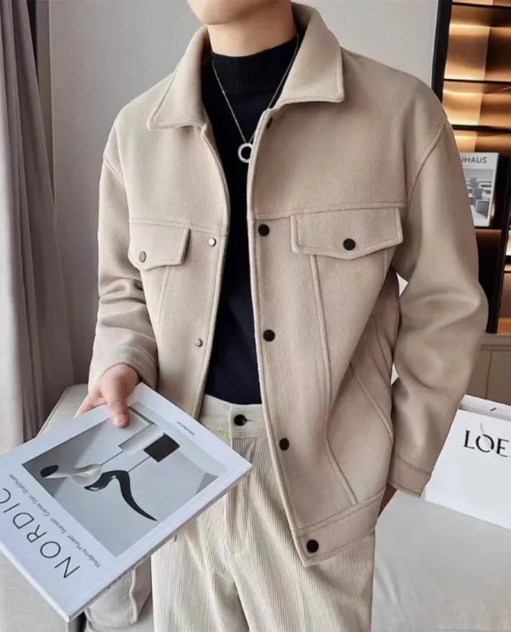 Jacke Damen mit strukturiertem Schnitt und praktischen Taschen - 3 - Jasminaboutique.com