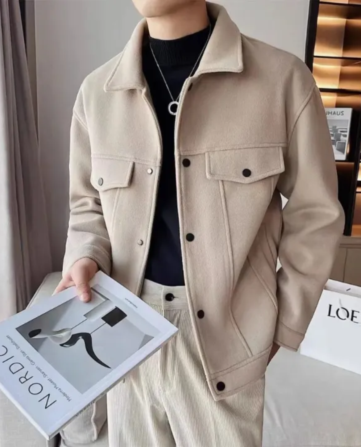 Jacke Damen mit strukturiertem Schnitt und praktischen Taschen - 3 - Jasminaboutique.com