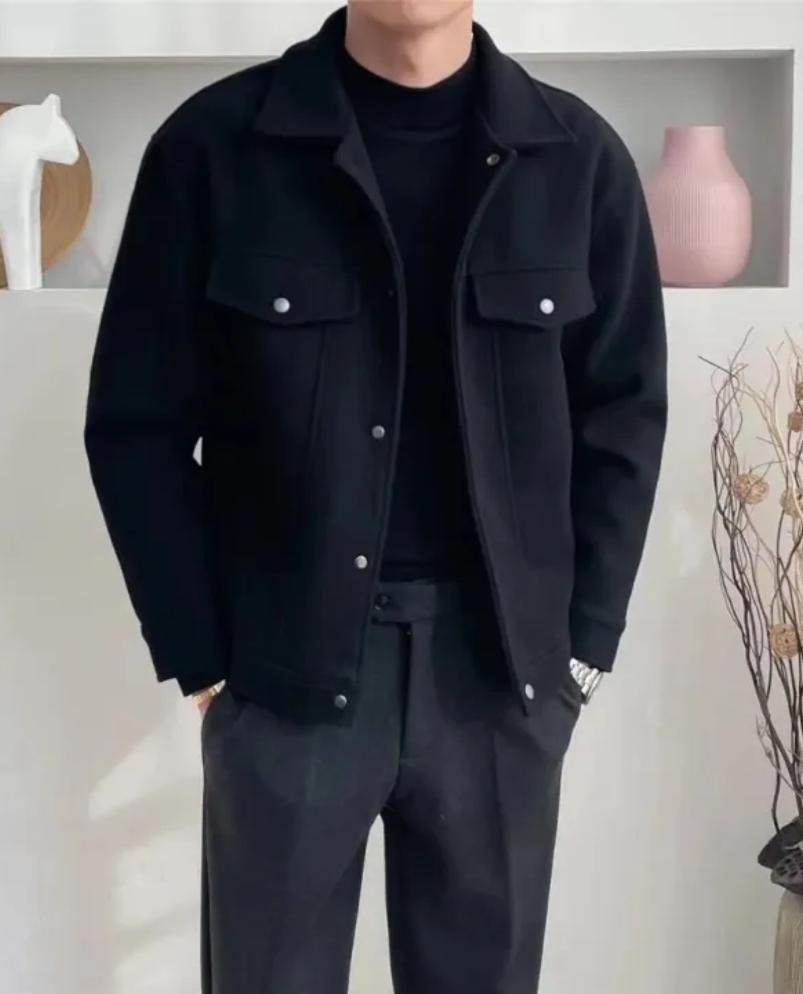 Jacke Damen mit strukturiertem Schnitt und praktischen Taschen - 4 - Jasminaboutique.com