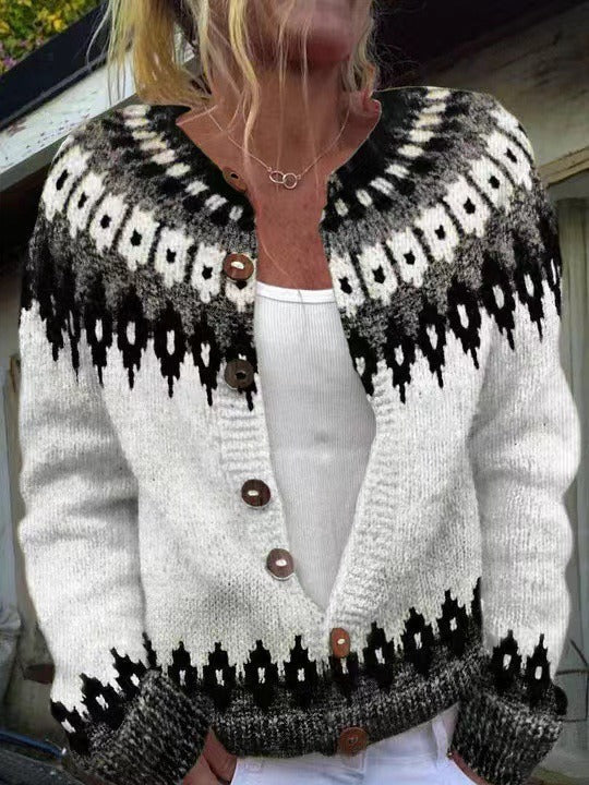 Cardigan Damen mit Muster - Zeitlos & Elegant - 1 - Jasminaboutique.com