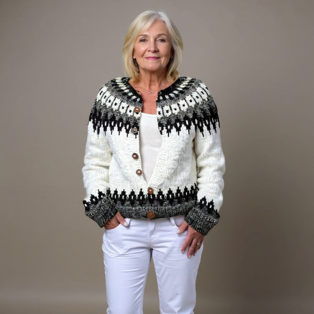 Cardigan Damen mit Muster - Zeitlos & Elegant - 2 - Jasminaboutique.com