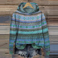 Pullover Damen mit Kapuze - Farbige Muster und Bequemer Schnitt - 1 - Jasminaboutique.com