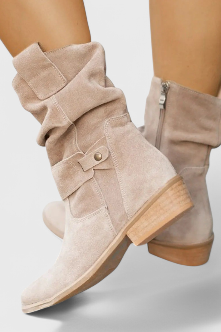 Stiefeletten Damen - Klassische Silhouette mit Raffung - 6 - Jasminaboutique.com
