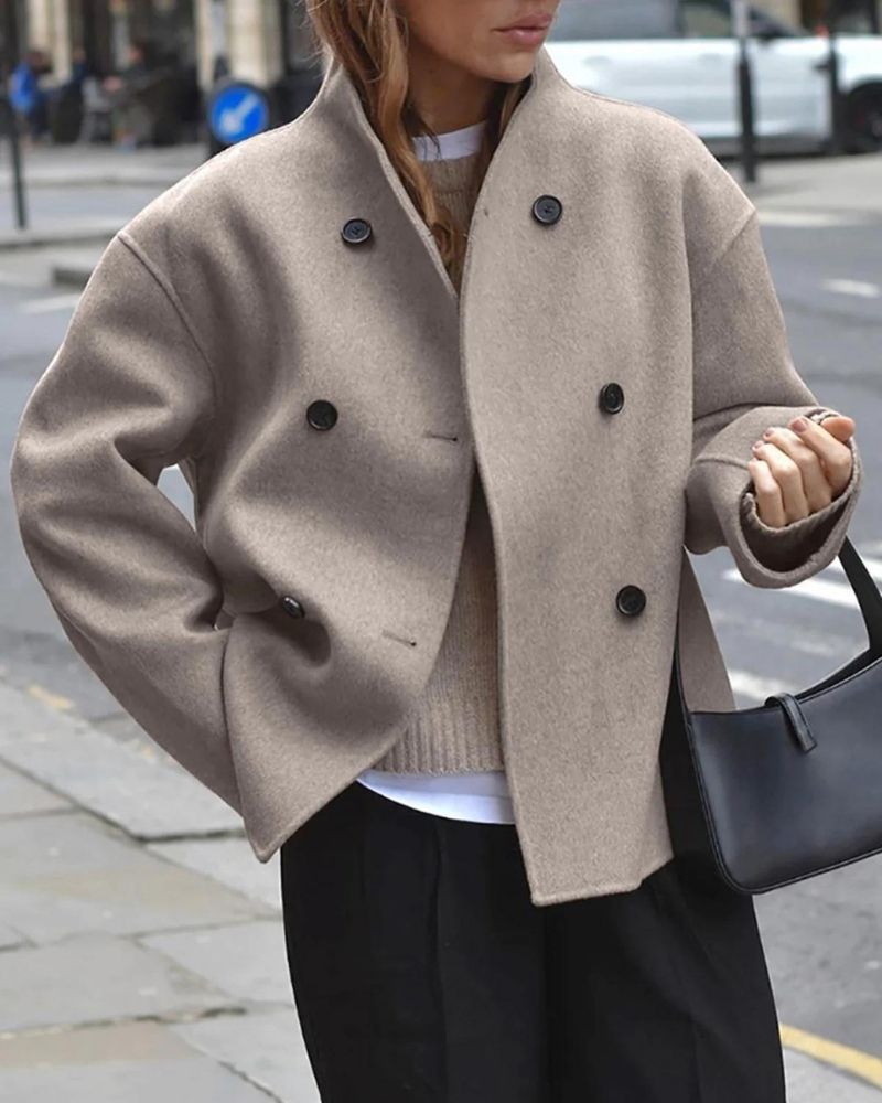 Oversized Mantel Damen - Doppelreihig & Elegant - 2 - Jasminaboutique.com
