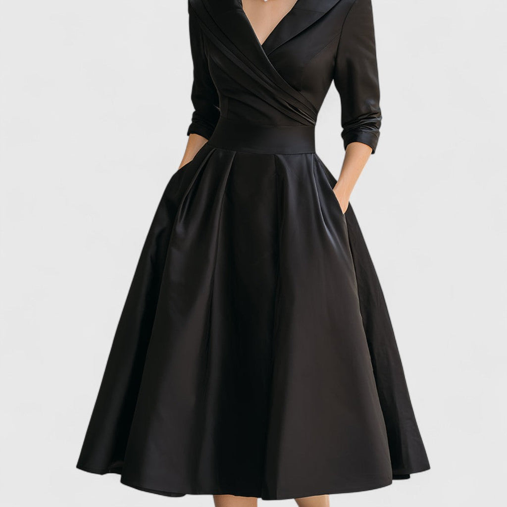 Abendkleid Damen - Wickeloptik mit schwingendem Rock - 6 - Jasminaboutique.com