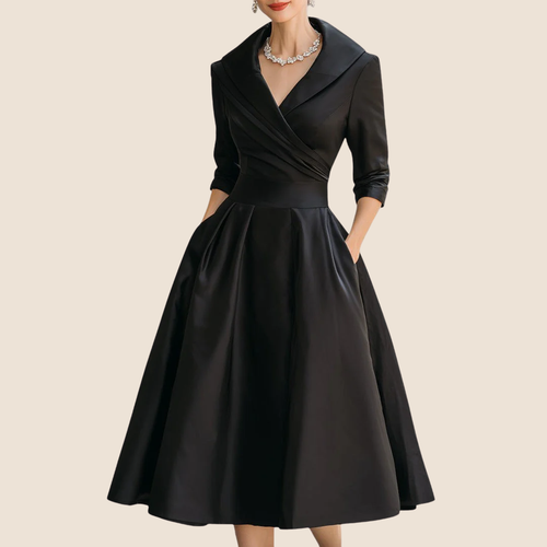 Abendkleid Damen - Wickeloptik mit schwingendem Rock - 8 - Jasminaboutique.com