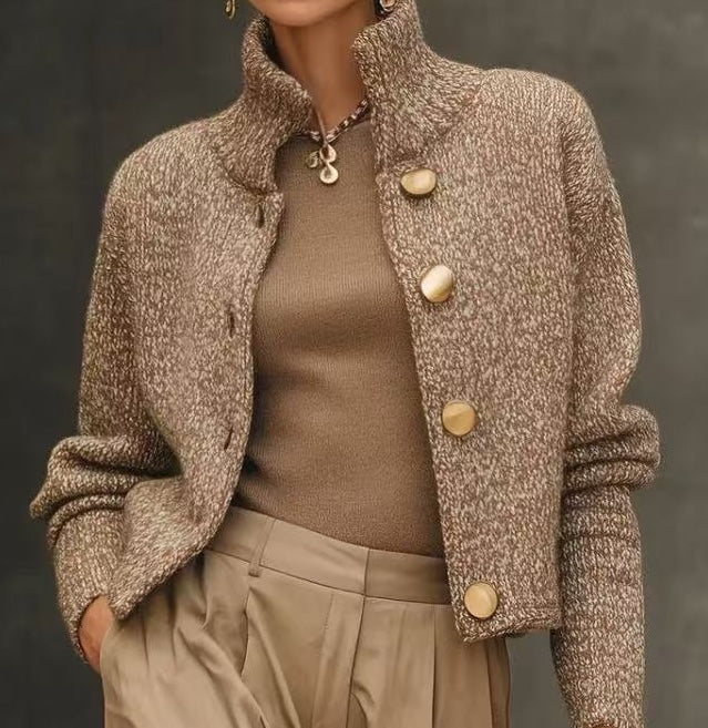 Jacke Damen - Tailliert mit Stehkragen und Knopfdetails - 2 - Jasminaboutique.com