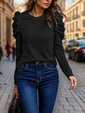 Pullover Damen mit stufigen Volants und Rundhalsausschnitt - 12 - Jasminaboutique.com