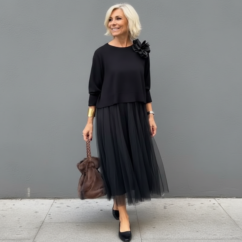 Maxikleid Damen mit Ärmellos und Plissierter Form - 14 - Jasminaboutique.com