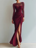 Maxikleid Damen mit Wickeloptik und V-Ausschnitt - 1 - Jasminaboutique.com