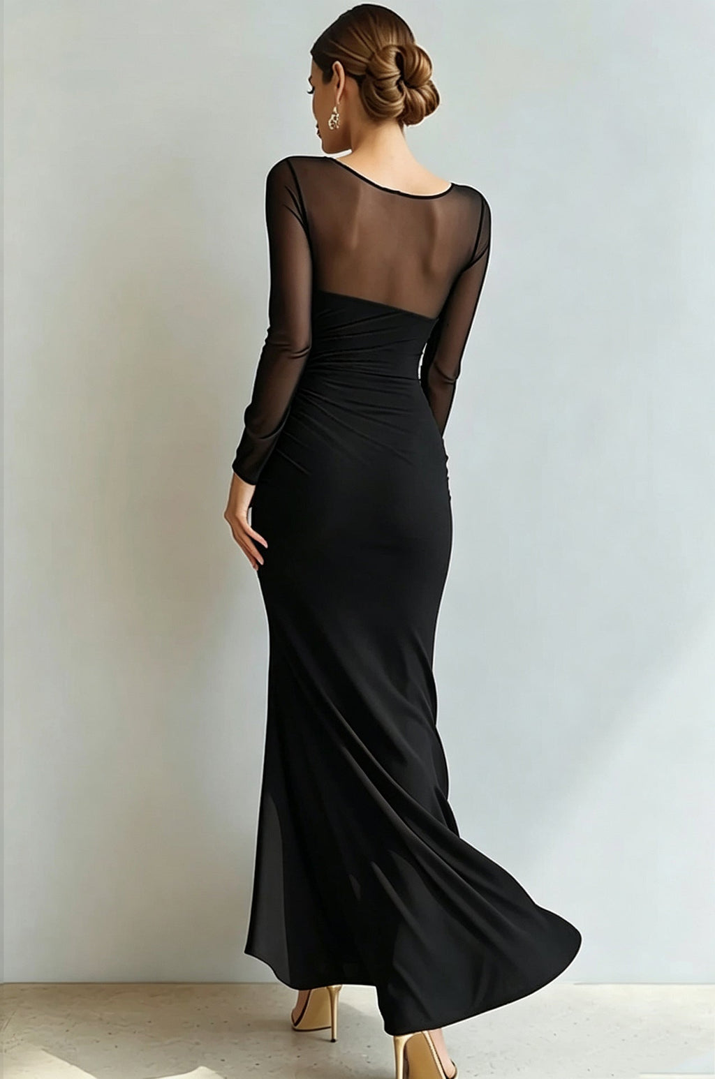 Maxikleid Damen mit Wickeloptik und V-Ausschnitt - 10 - Jasminaboutique.com