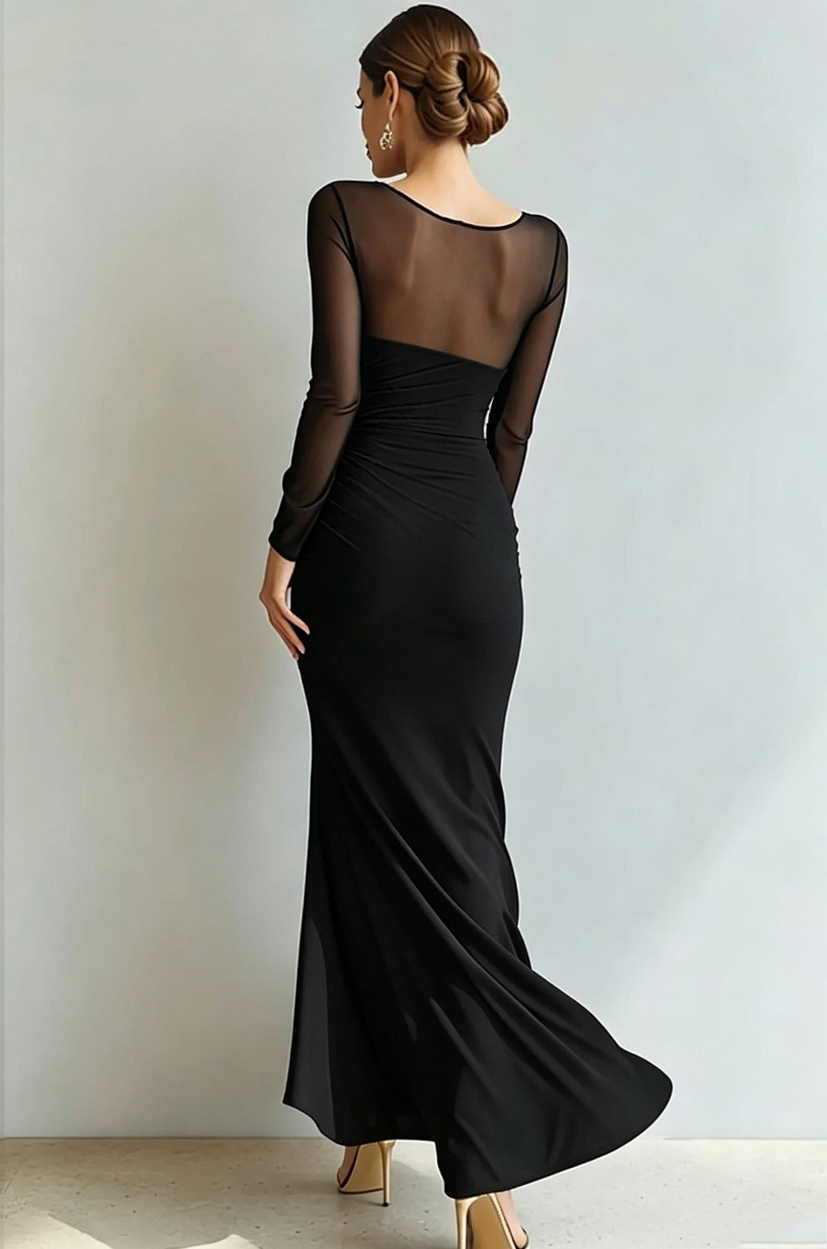 Maxikleid Damen mit Wickeloptik und V-Ausschnitt - 10 - Jasminaboutique.com