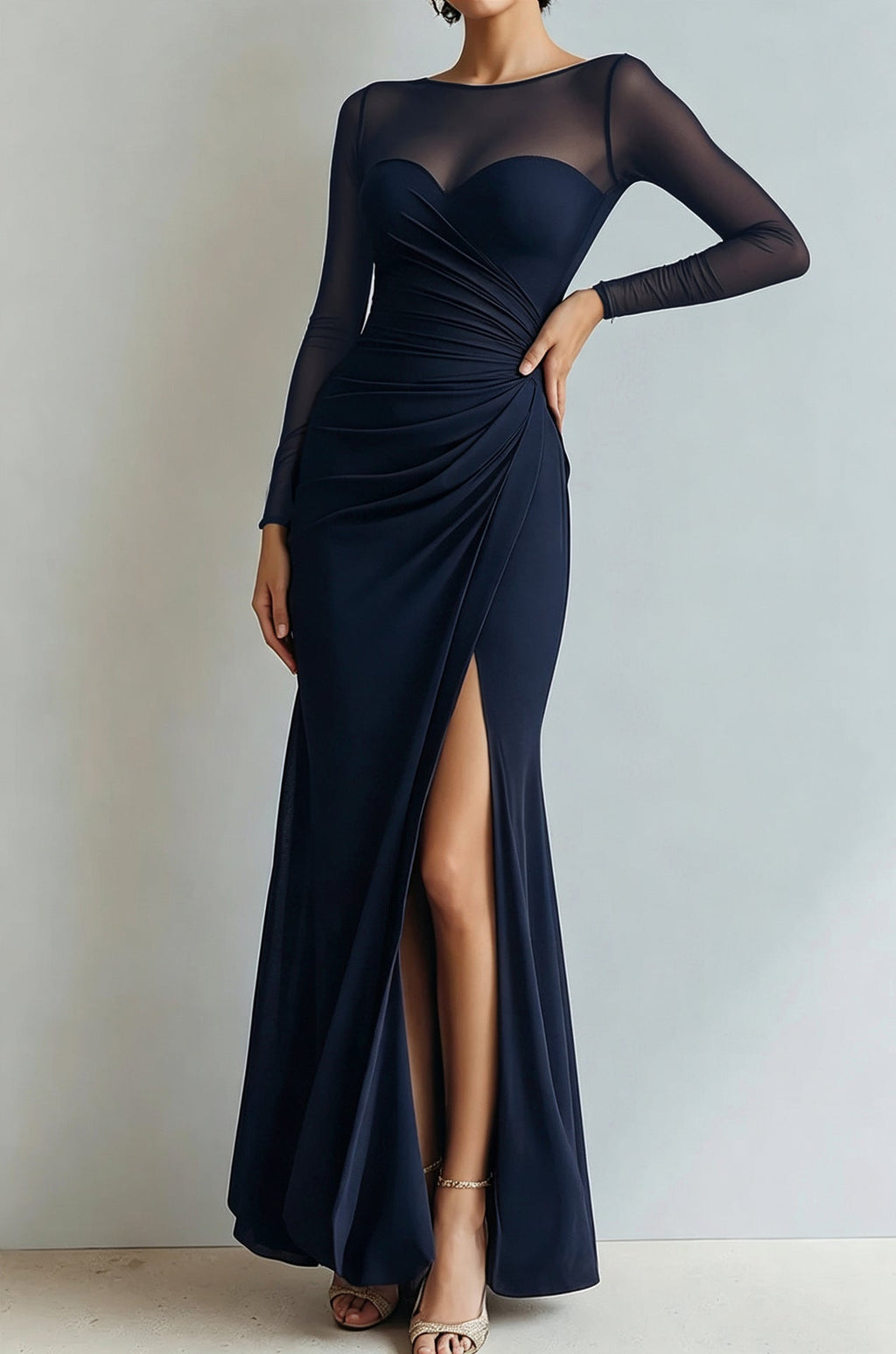 Maxikleid Damen mit Wickeloptik und V-Ausschnitt - 14 - Jasminaboutique.com