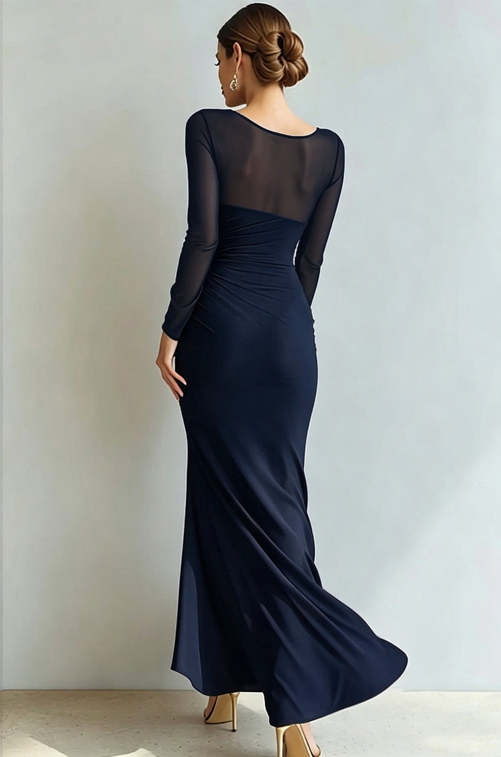Maxikleid Damen mit Wickeloptik und V-Ausschnitt - 15 - Jasminaboutique.com