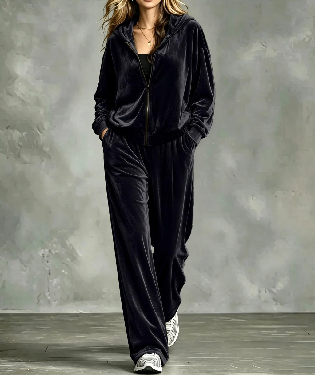 Hoodie-Set Damen mit weiten Hosen und lässigem Schnitt - 2 - Jasminaboutique.com