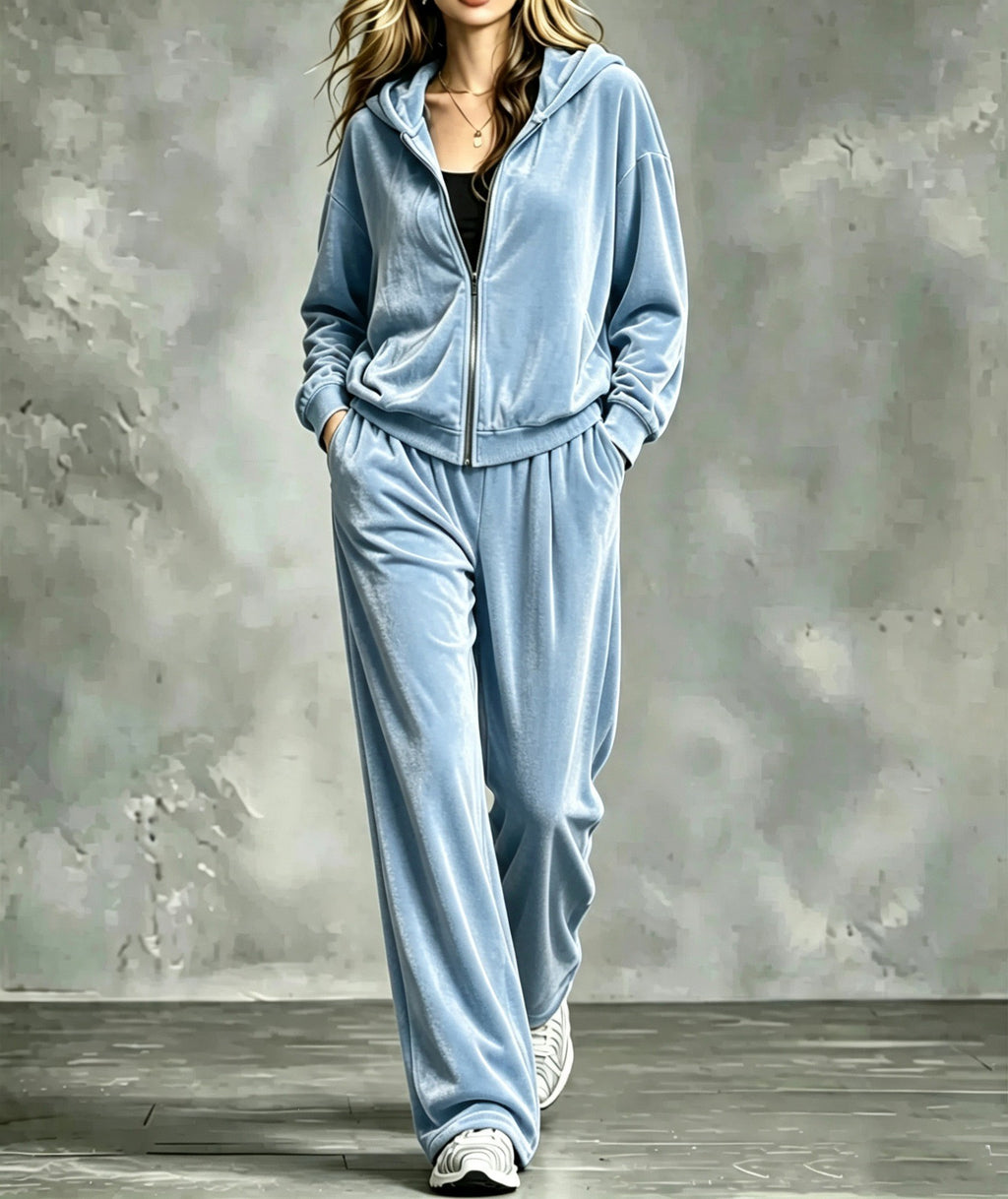 Hoodie-Set Damen mit weiten Hosen und lässigem Schnitt - 3 - Jasminaboutique.com