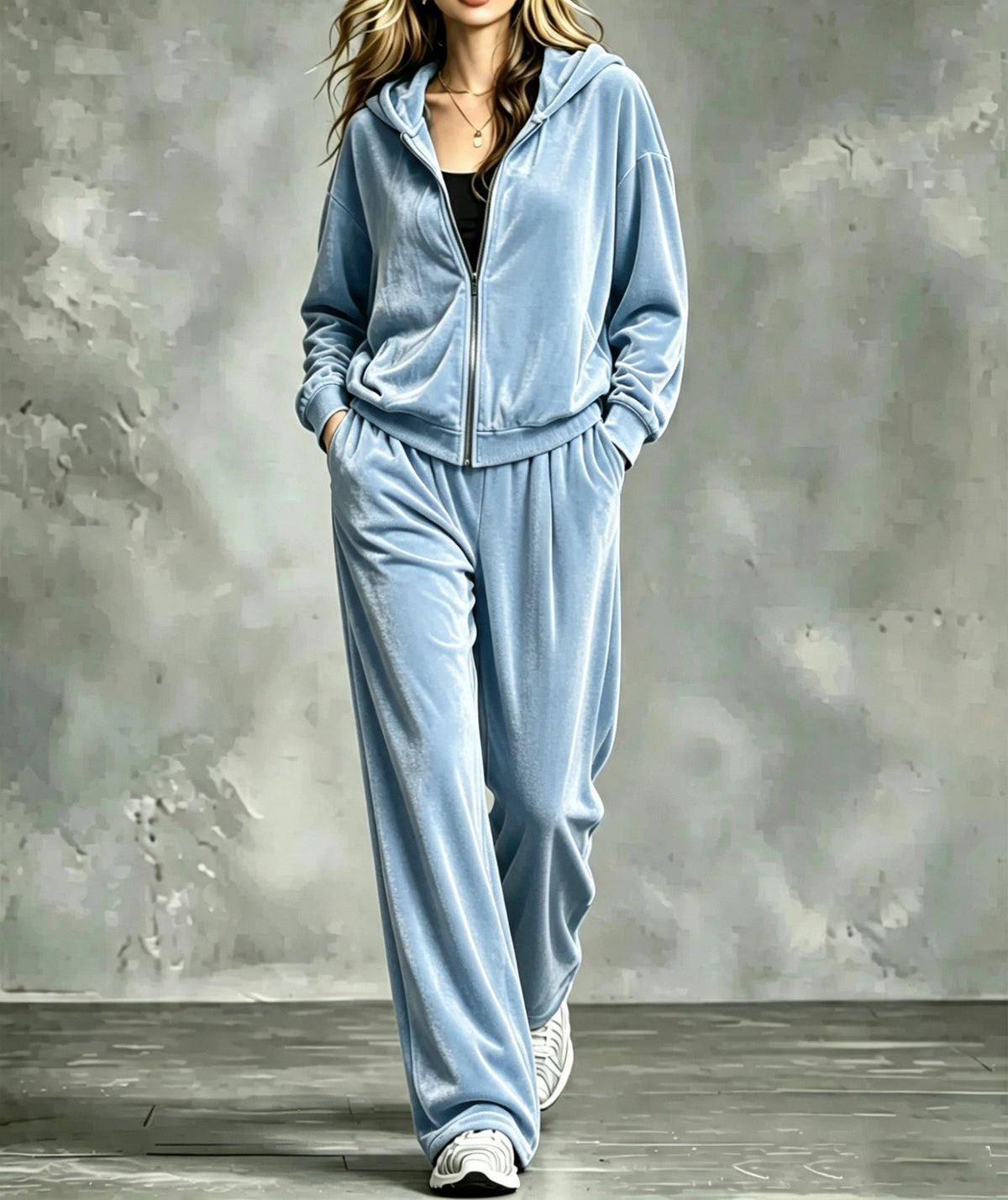 Hoodie-Set Damen mit weiten Hosen und lässigem Schnitt - 3 - Jasminaboutique.com
