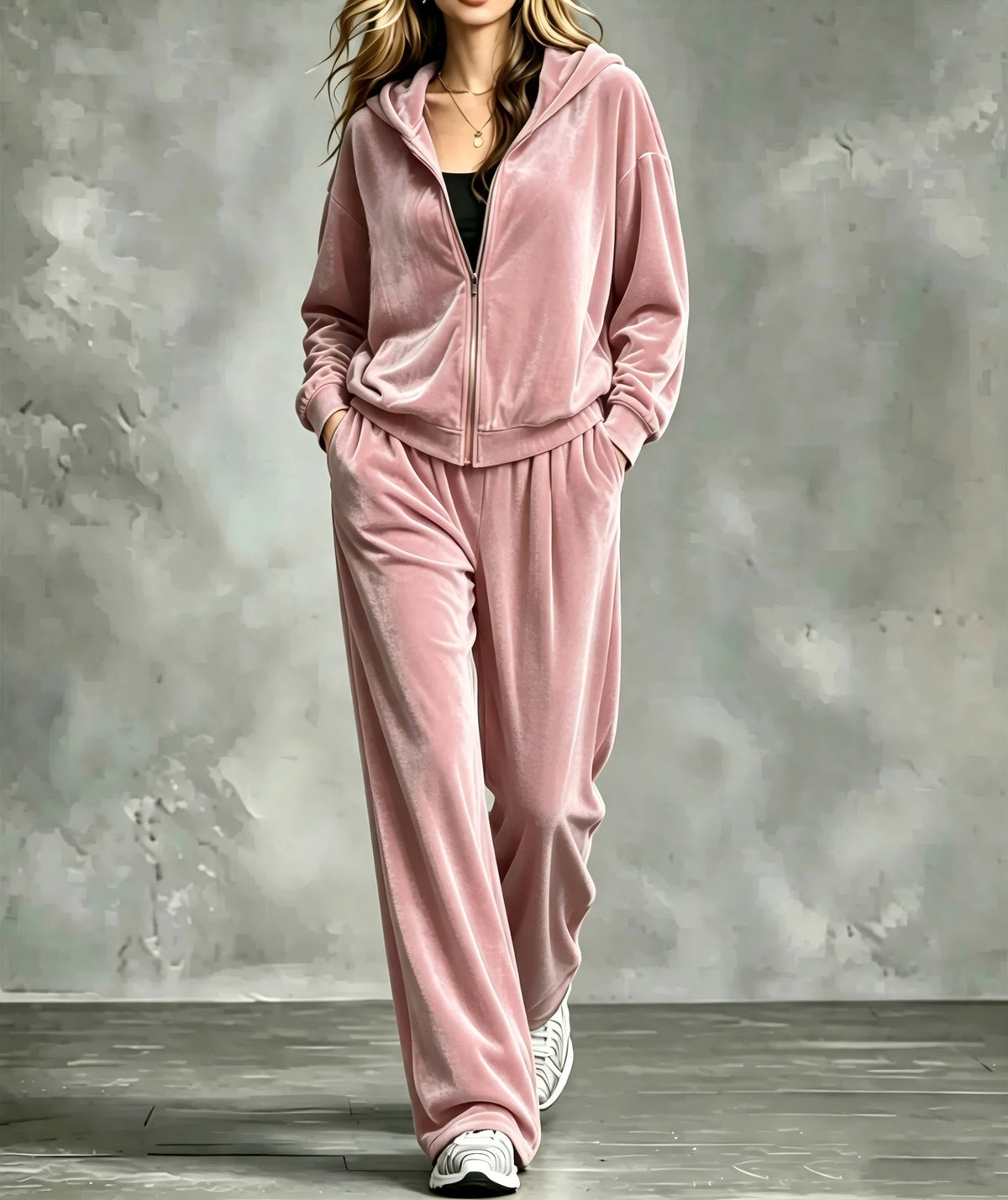 Hoodie-Set Damen mit weiten Hosen und lässigem Schnitt - 5 - Jasminaboutique.com