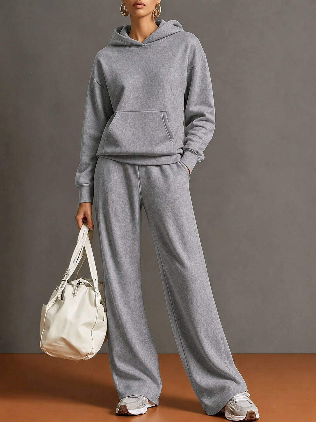 Lounge Set Damen mit Kapuze und weitem Bein - 14 - Jasminaboutique.com