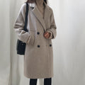 Wollmantel Damen mit Doppelreiher und Reverskragen - 3 - Jasminaboutique.com