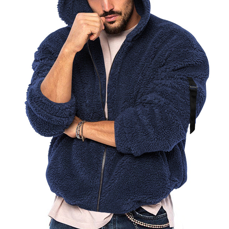 Herren Hoodie mit Reißverschluss und Kapuze, lässig, lockere Passform - 1 - Jasminaboutique.com