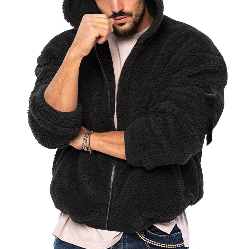 Herren Hoodie mit Reißverschluss und Kapuze, lässig, lockere Passform - 5 - Jasminaboutique.com