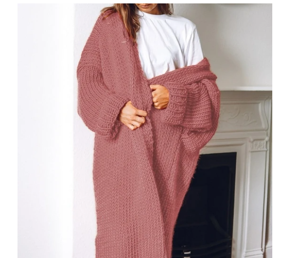 Cardigan Damen mit Taschen, lang, lässiger Schnitt - 7 - Jasminaboutique.com
