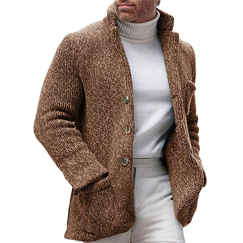 Cardigan Herren mit Stehkragen und Knöpfen - 3 - Jasminaboutique.com