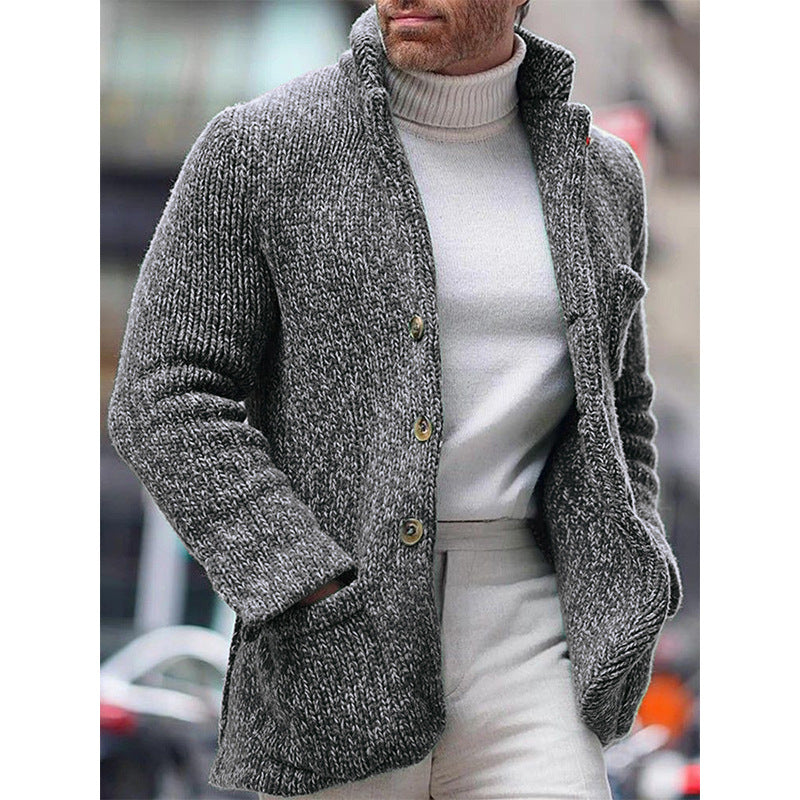 Cardigan Herren mit Stehkragen und Knöpfen - 12 - Jasminaboutique.com