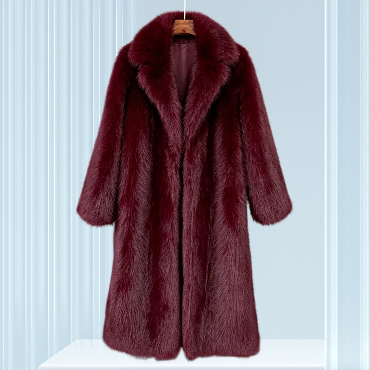 Faux Fur Mantel Damen mit Kragen und Lockere Passform - 11 - Jasminaboutique.com