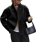 Wollmantel Damen mit Knöpfen und klassischem Schnitt - 1 - Jasminaboutique.com