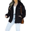 Wolljacke Damen mit Fleecekragen und Knopfleiste - 14 - Jasminaboutique.com