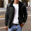 Herrenjacke mit Fellkragen und Reißverschluss - 2 - Jasminaboutique.com
