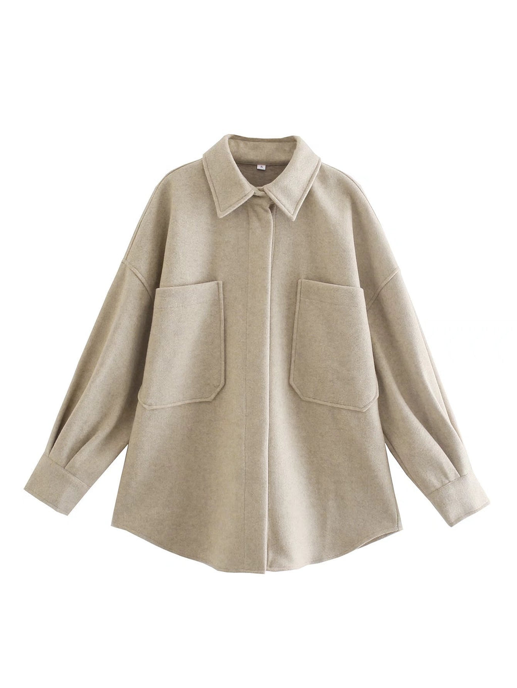 Oversized Jacke Damen mit Taschen und Stehkragen - 2 - Jasminaboutique.com