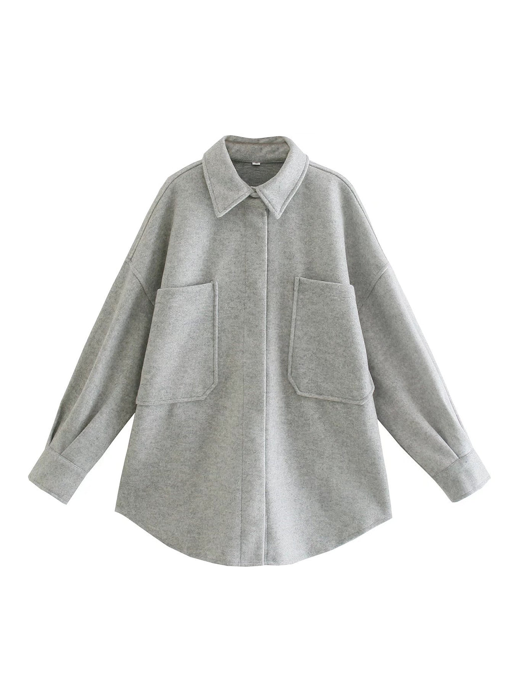 Oversized Jacke Damen mit Taschen und Stehkragen - 8 - Jasminaboutique.com
