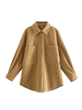 Oversized Jacke Damen mit Taschen und Stehkragen - 14 - Jasminaboutique.com