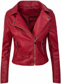 Lederjacke Damen mit Reißverschluss und tailliertem Schnitt - 1 - Jasminaboutique.com
