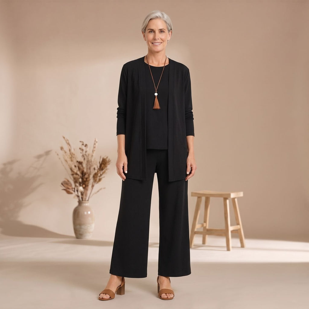 Dreiteiliges Outfit Damen mit Cardigan und Culotte - 2 - Jasminaboutique.com